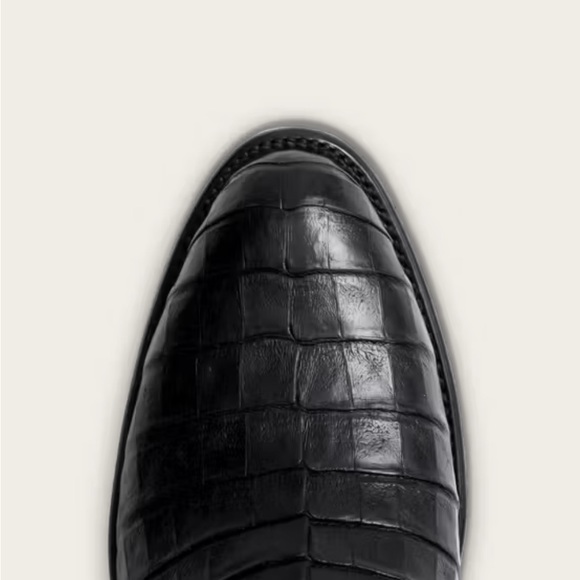 Men's Black Leather Western Boots - Picture 3 of 8